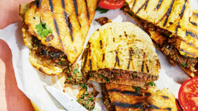 pita stuffed with sumac spiced meat
