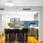 A slick U-shape kitchen design