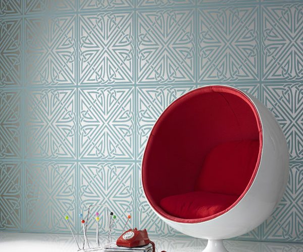 Blue, Art deco Viva wallpaper by Barbara Hulanicki