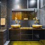 Black and gold luxury bathroom