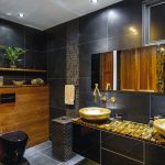 Black and gold luxury bathroom