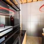 Red black and unusual lines create an amazing effect