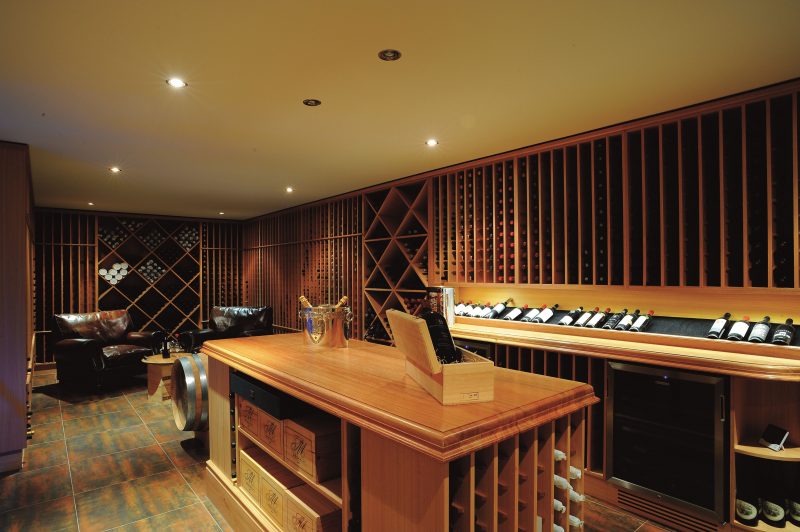 Wine cellar on display at Jag Kitchens Adelaide showroom.