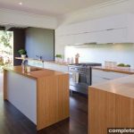 A modern, multi-functional kitchen space created with Kaboodle Kitchen products
