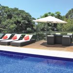 Stylish outdoor entertainment area