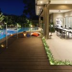 A designer outdoor entertaining area built to party