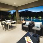 A designer outdoor entertaining area built to party