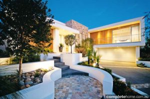 Grecian style front entrance