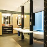 This award-winning bathroom design reflects the cutting-edge architect-designed home