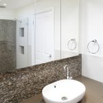 This New York themed bathroom located in Australia is eye-catching and spacious