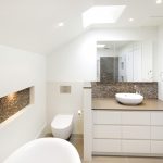 This New York themed bathroom located in Australia is eye-catching and spacious