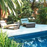 Poolside relaxation with lounges