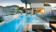 Pool design with glass railing