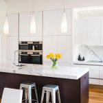Modern Kitchen, Timber Floor, Stone Island Bench, White