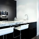 Black and white small kitchen design