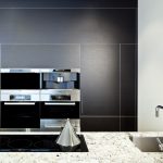 Black and white small kitchen design