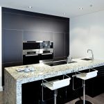 Black and white small kitchen design
