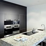 Black and white small kitchen design