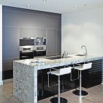 Black and white small kitchen design