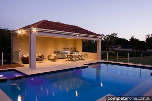 This pool is a breathtaking example of creating the complete entertaining package for use all year in a classic home.