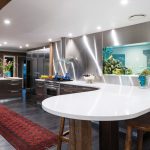 Sleek and stylish aquarium splashback