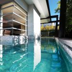 The pool creates a relaxed and luxurious effect
