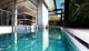 The pool creates a relaxed and luxurious effect