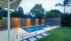 Of elegant design, this sleek swimming pool cuts a contemporary figure