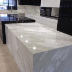 White marable modern bench