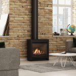Freestanding gas fireplace