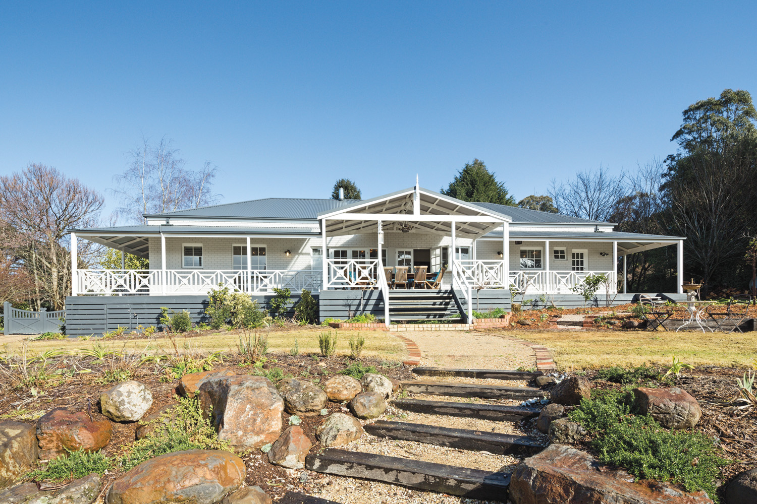 The deck is ideal for long lunches or dinner parties in summer.