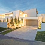 This contemporary home was built with a variety of materials.