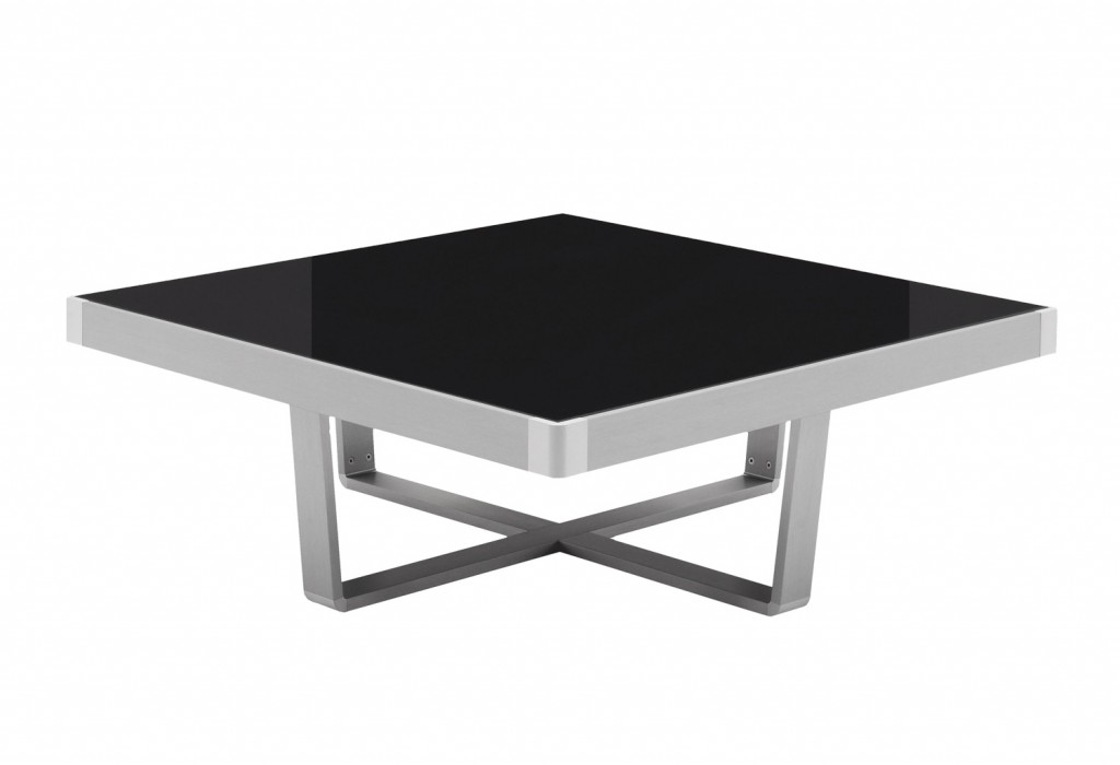 Opaque, dark grey glass rests inside an anodised aluminium frame to create the sleek and modern look of the Slide square coffee table. Place it in front of a chaise or between a two- or three-seater sofa. beyondfurniture.com.au