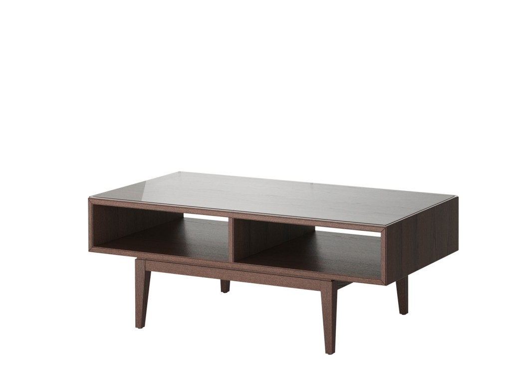 An embossed grain-inspired surface enhances the wood-look effect of the Regissör coffee table, while a pigeonhole shelf beneath affords you light storage. ikea.com/au