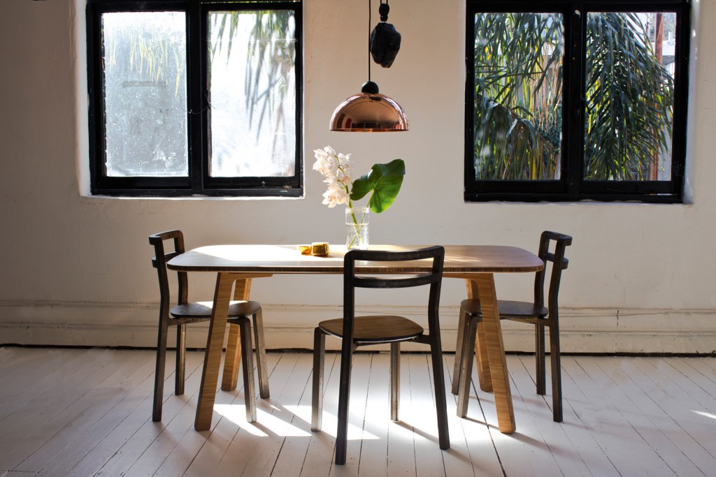 Boo contemporary dining table, $2400, and chairs, POA, b-td.com 