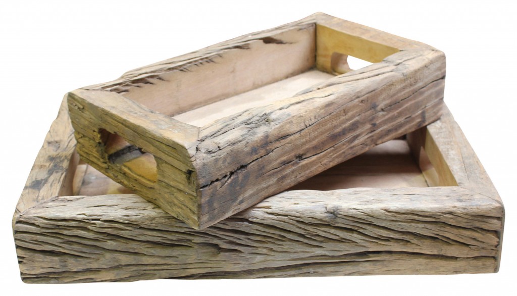 Vintage timber tray set, $165, orsonandblake.com.au 