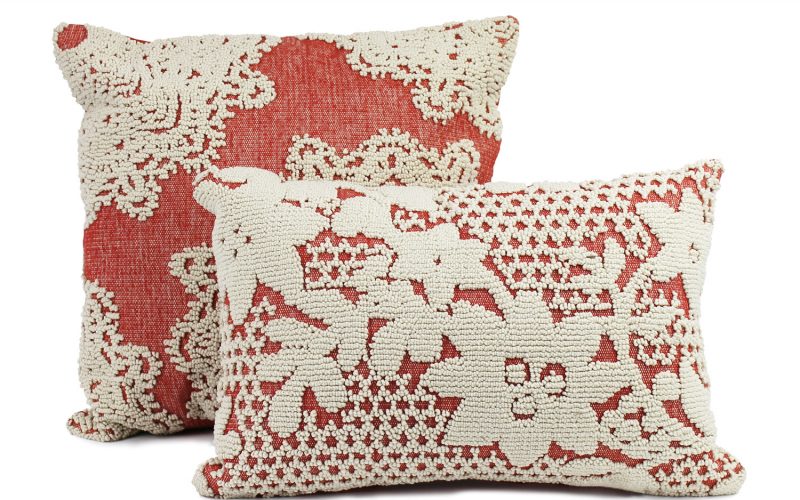 Astrid Flowers cushions in Ginger, from $42.95, wamhomedecor.com.au