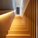 A timber staircase is a stunning addition to the space