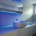 Blue reigns supreme in the bathroom