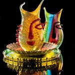 Ziba Rosa and Paloma vases, Padma spun glass bowl and round tray from petersofkensington.com.au