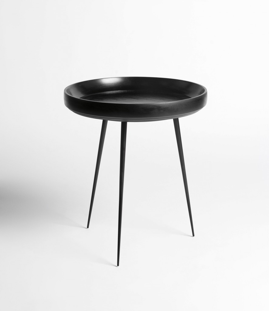 Bowl table in mango wood and steel by Mater, $784, cultdesign.com.au 