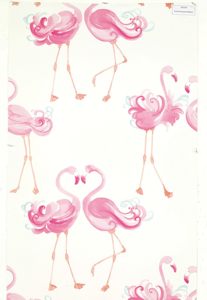 Pretty Flamingo wallpaper, $69.95, laura-ashley.com.au 