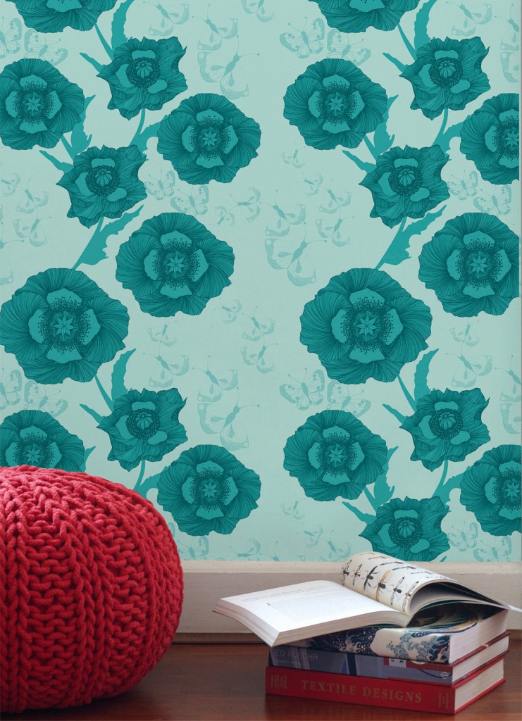 Poppy Flower wallpaper, from $359.95, wallpaperantics.com.au 