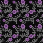 Hibiscus Swirl wallpaper in Purple Noir by Funky Wombat Textiles, $260, theelephantroom.com.au