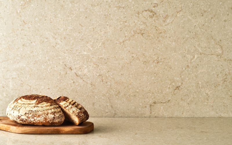 The warm hues of the Taj Royal from CAESARSTONE make any room inviting. Showcase the delicate veins, rich depth and soft texture as a feature wall, splashback or go crazy and cover all four walls. caesarstone.com.au