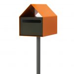 Sleek and modern, the Arko letterbox in orange and grey from Ute Design www.utedesign.com.au