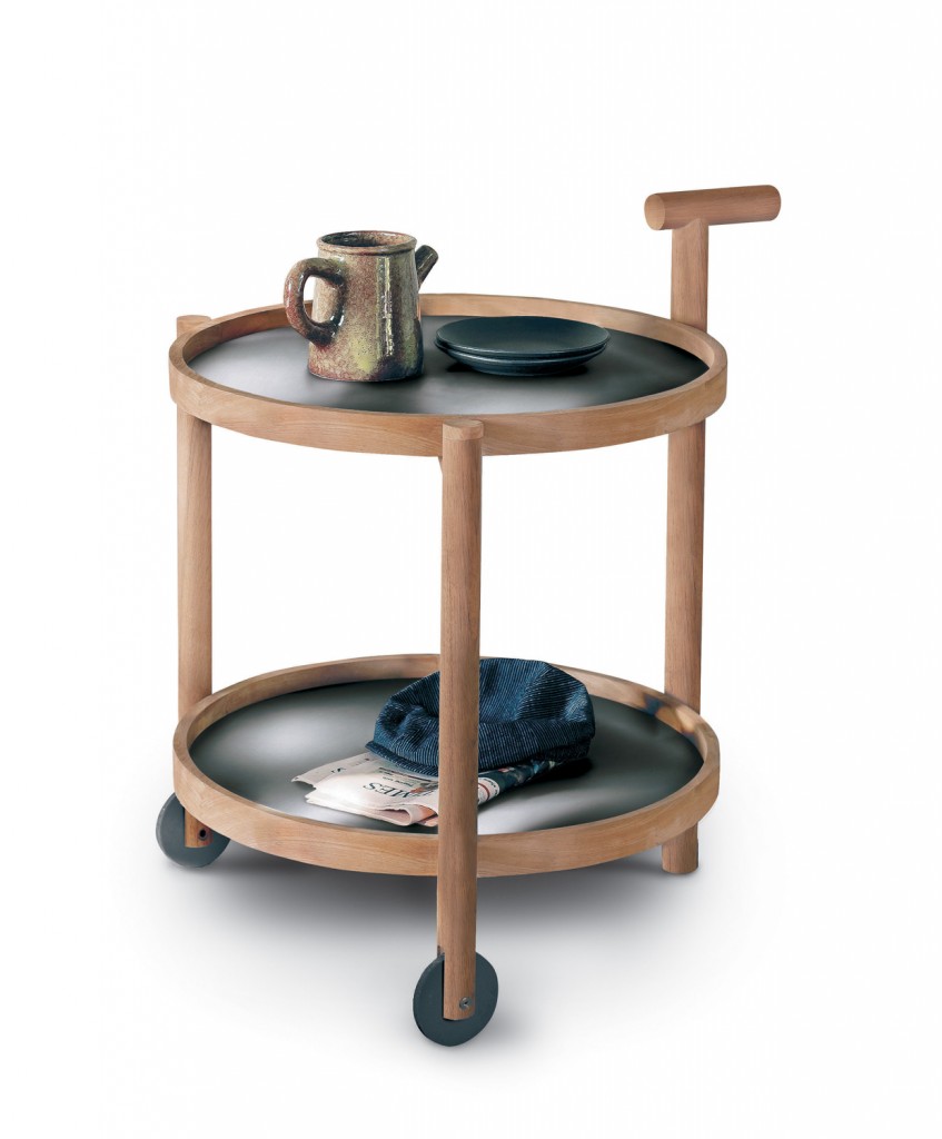 The Roda caddy, made of timber and stainless steel, from Contempo www.contempocollection.com.au