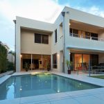 Luxurious modern house with swimming pool and backyard