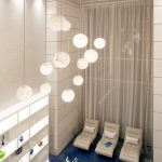 Suspending pendants evoke an ethereal atmosphere