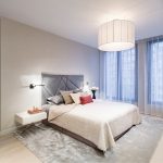 A plush rug ups the luxury level in the bedroom